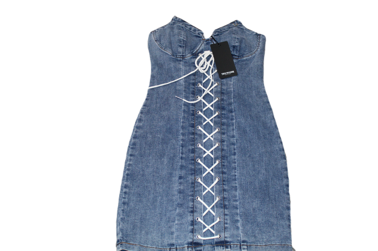 Women thin strap mini True Denim Dress